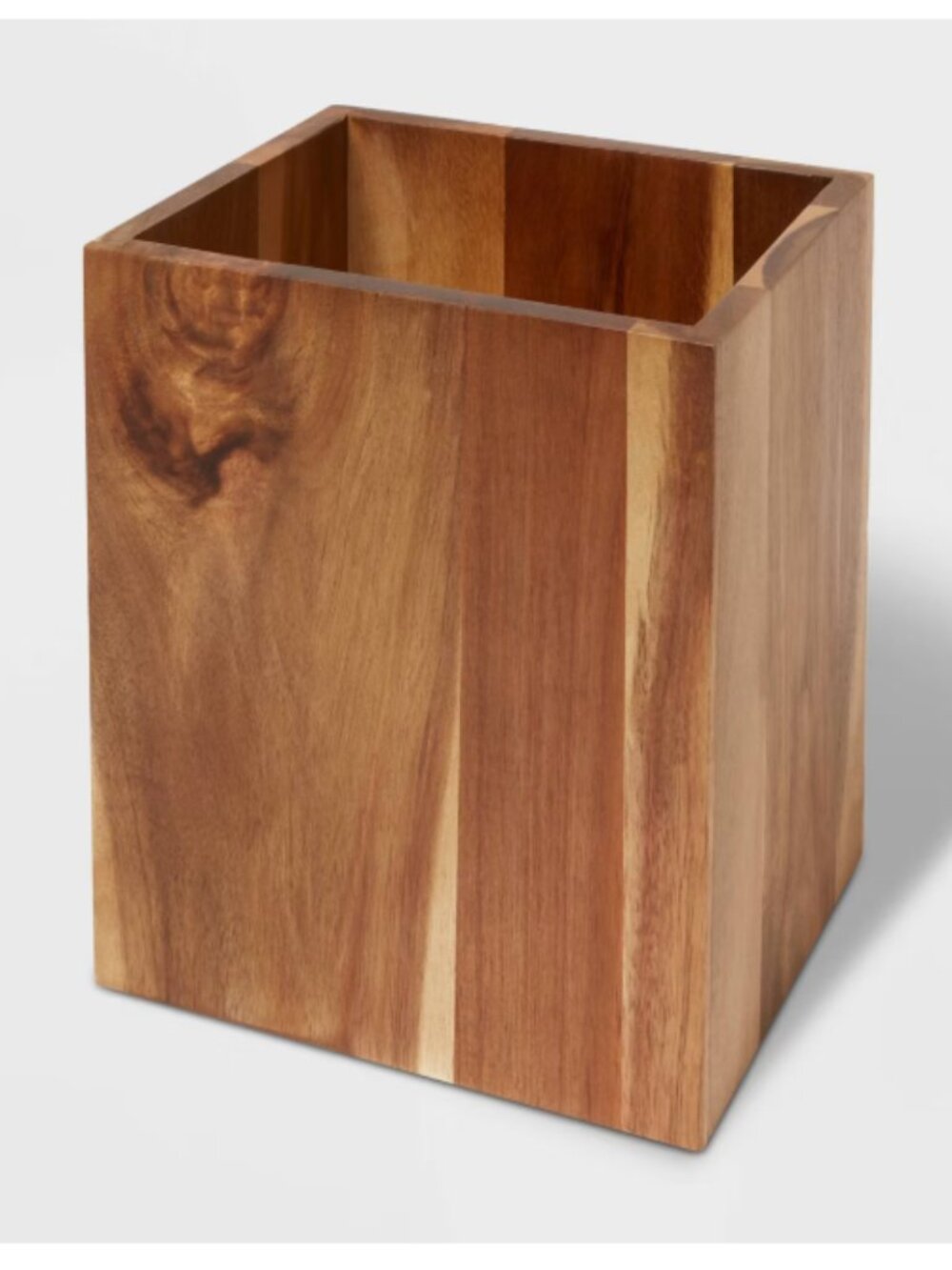 Wastebasket Medium Acacia Natural Elegant Wood Design for Bathroom Decor, 4.3L C